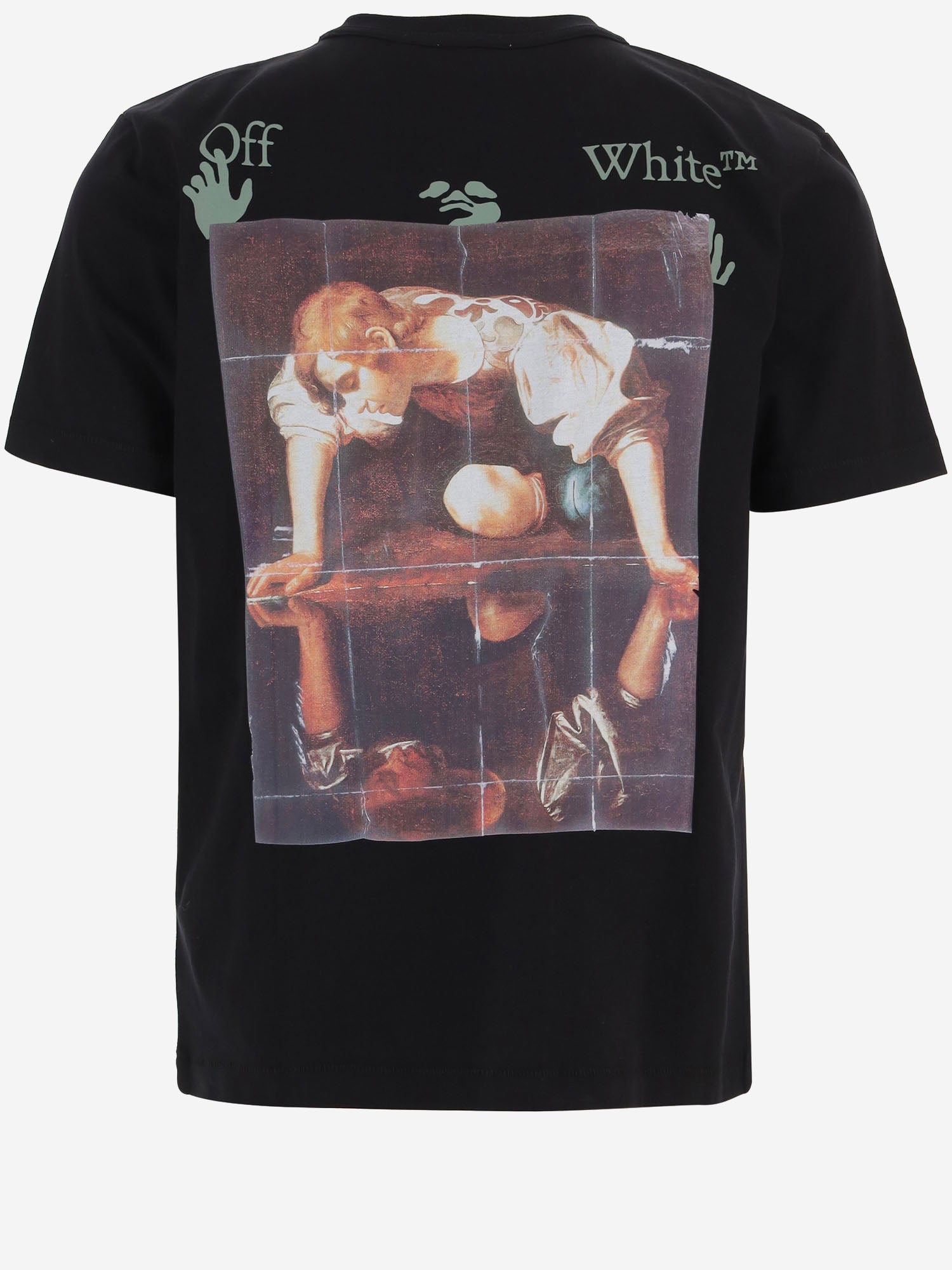 T-shirt in cotone con logo 44MAA16MF26J00J 001 OFF-WHITE 