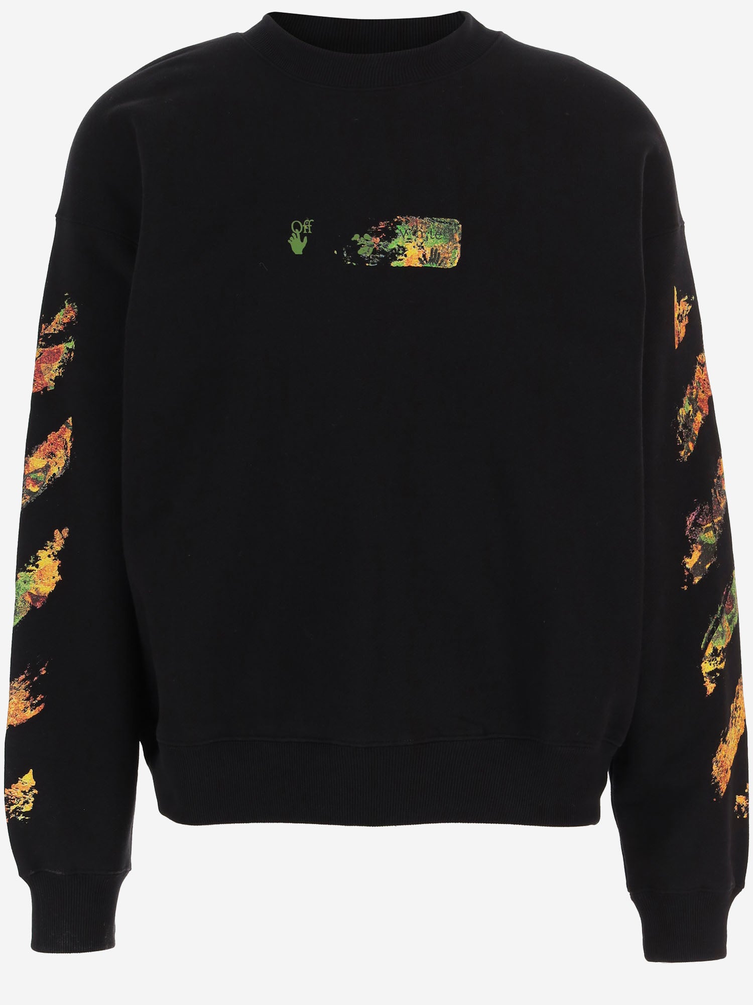 FELPA IN COTONE CON STAMPA LOGO 44MBA054F26F002 001 OFF-WHITE 