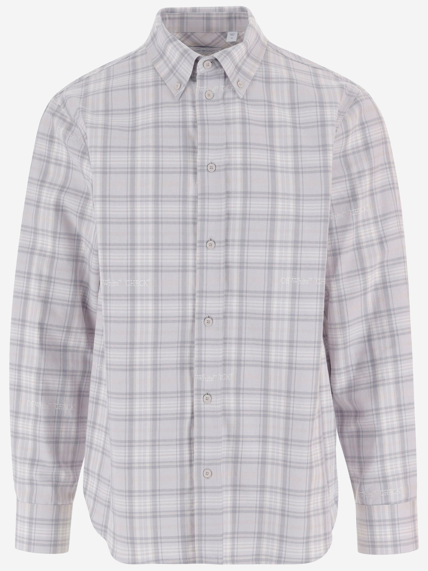 CAMICIA a quadri IN cotone 44MGE04MF26F003 050 OFF-WHITE 