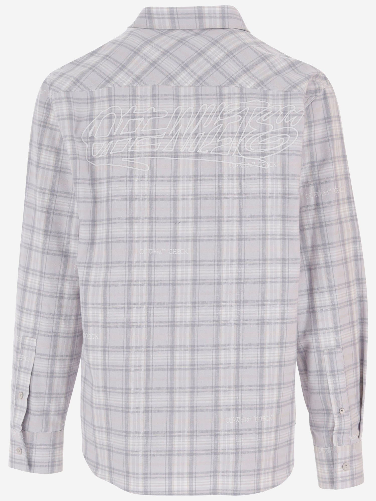 CAMICIA a quadri IN cotone 44MGE04MF26F003 050 OFF-WHITE 