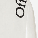 MAGLIA IN MISTO LANA CON LOGO 44MHE20QF26K001 110 OFF-WHITE 