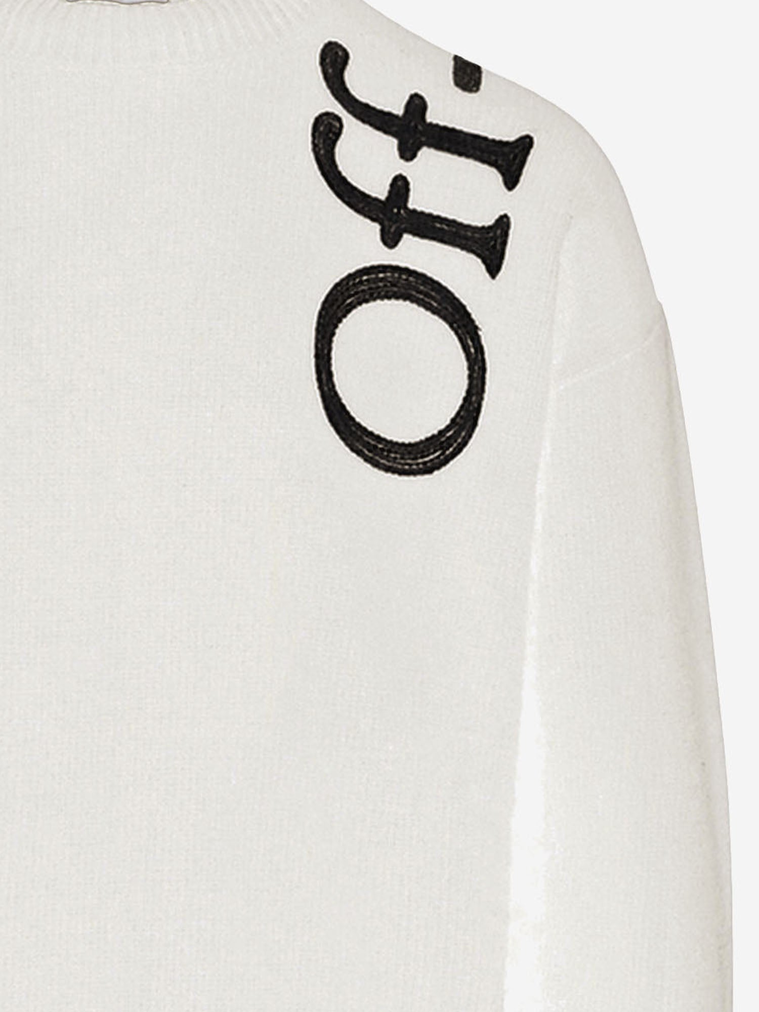 MAGLIA IN MISTO LANA CON LOGO 44MHE20QF26K001 110 OFF-WHITE 