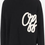 MAGLIONE IN LANA CON LETTERING LOGO 44MHE212F26K002 001 OFF-WHITE 