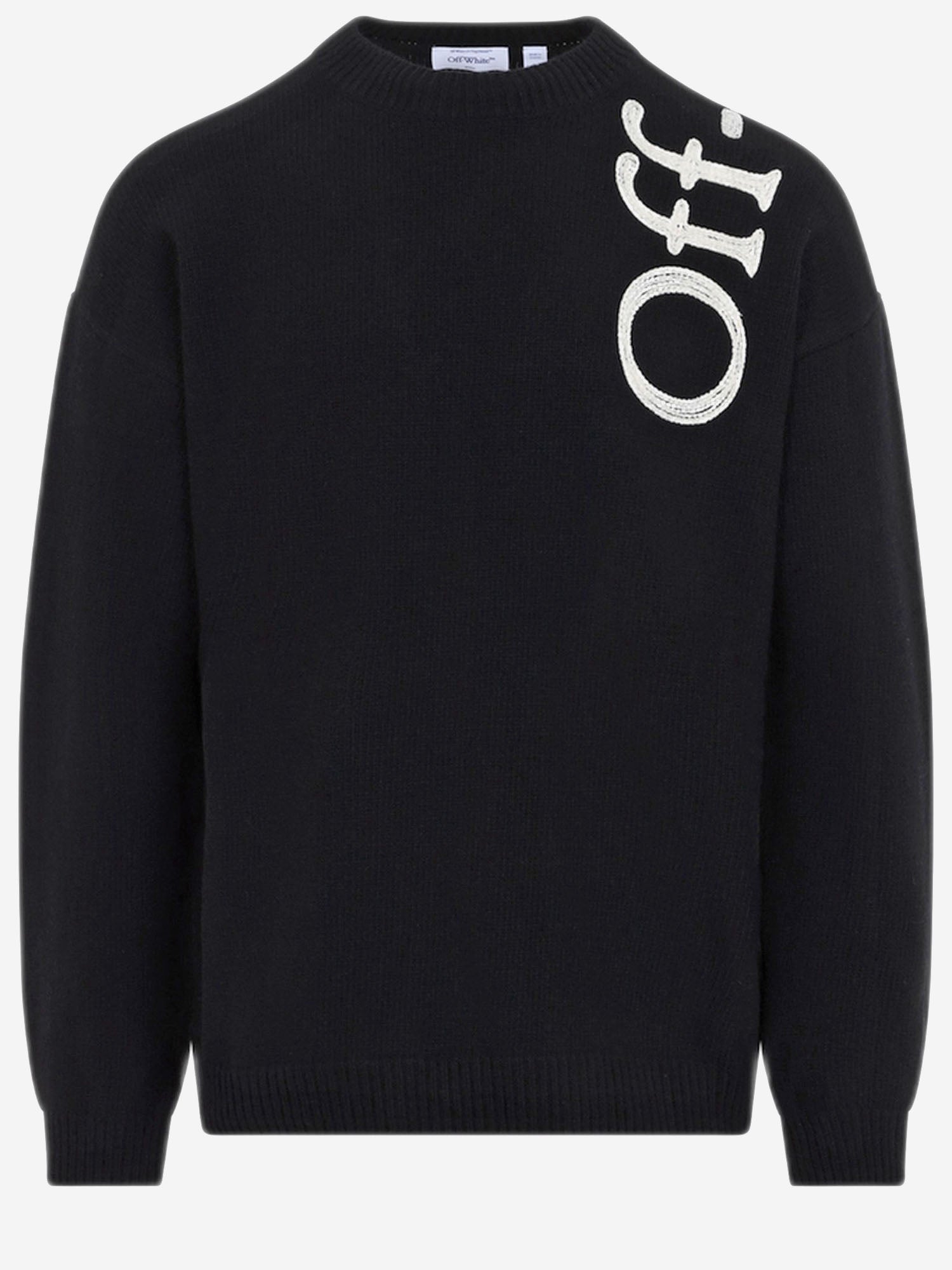 MAGLIA IN MISTO LANA CON LOGO 44MHE213F26K001 001 OFF-WHITE 