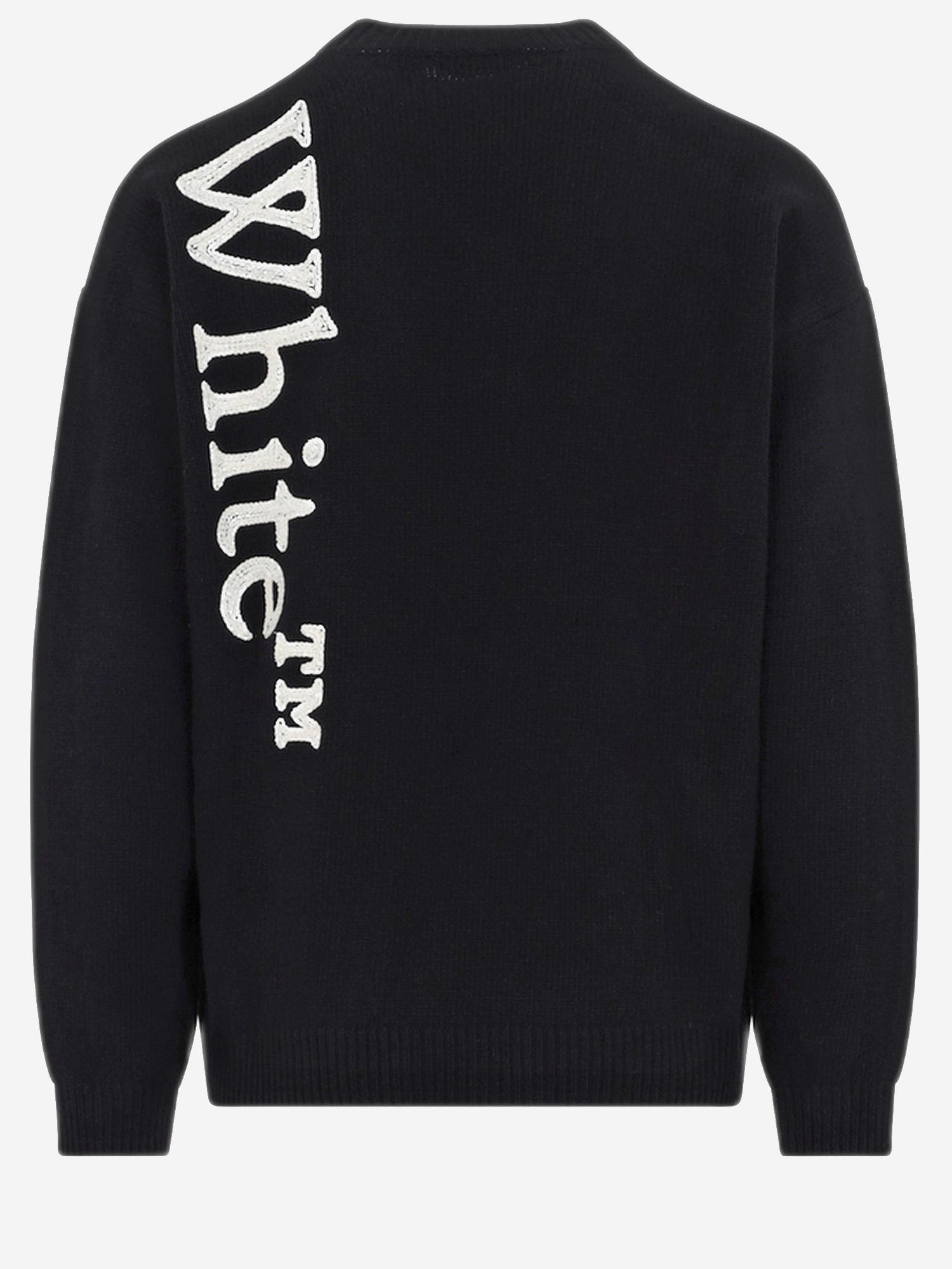 MAGLIA IN MISTO LANA CON LOGO 44MHE213F26K001 001 OFF-WHITE 