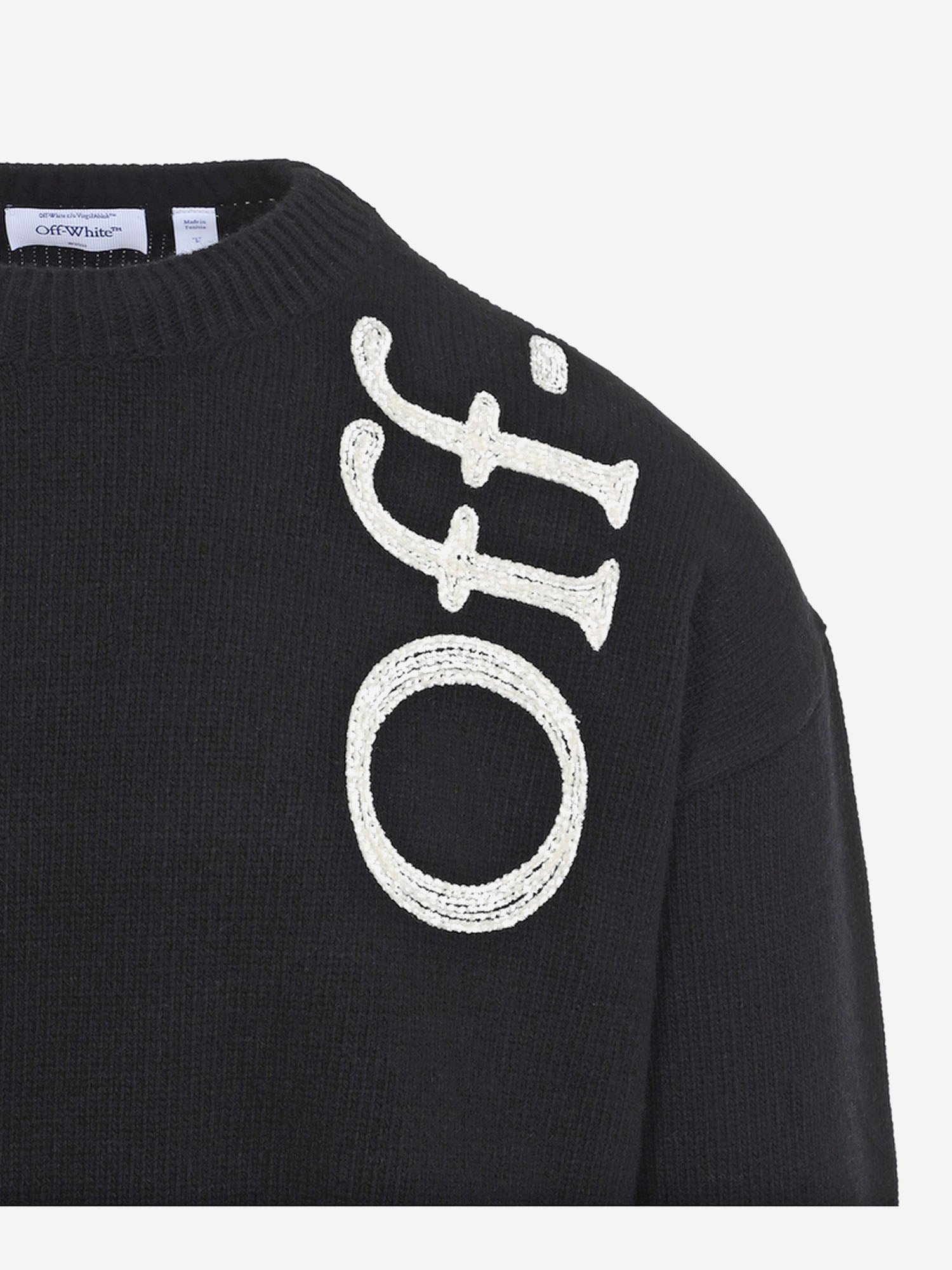 MAGLIA IN MISTO LANA CON LOGO 44MHE213F26K001 001 OFF-WHITE 
