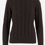 MAGLIONE IN CASHMERE CON LAVORAZIONE A TRECCE D322WS COFFEE OLIVER LATTUGHI 