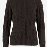 MAGLIONE IN CASHMERE CON LAVORAZIONE A TRECCE D322WS COFFEE OLIVER LATTUGHI 