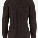 MAGLIONE IN CASHMERE CON LAVORAZIONE A TRECCE D322WS COFFEE OLIVER LATTUGHI 