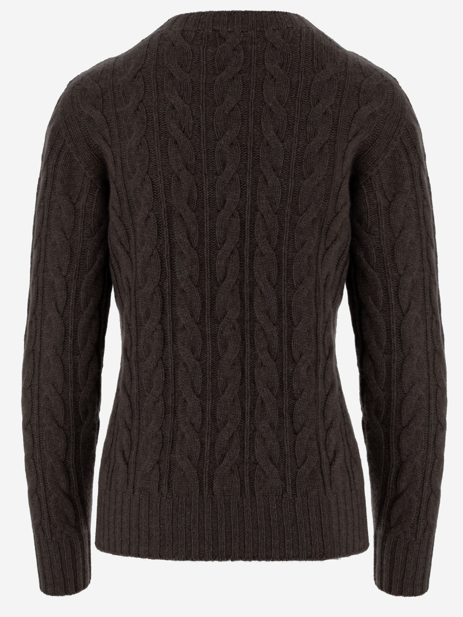 MAGLIONE IN CASHMERE CON LAVORAZIONE A TRECCE D322WS COFFEE OLIVER LATTUGHI 