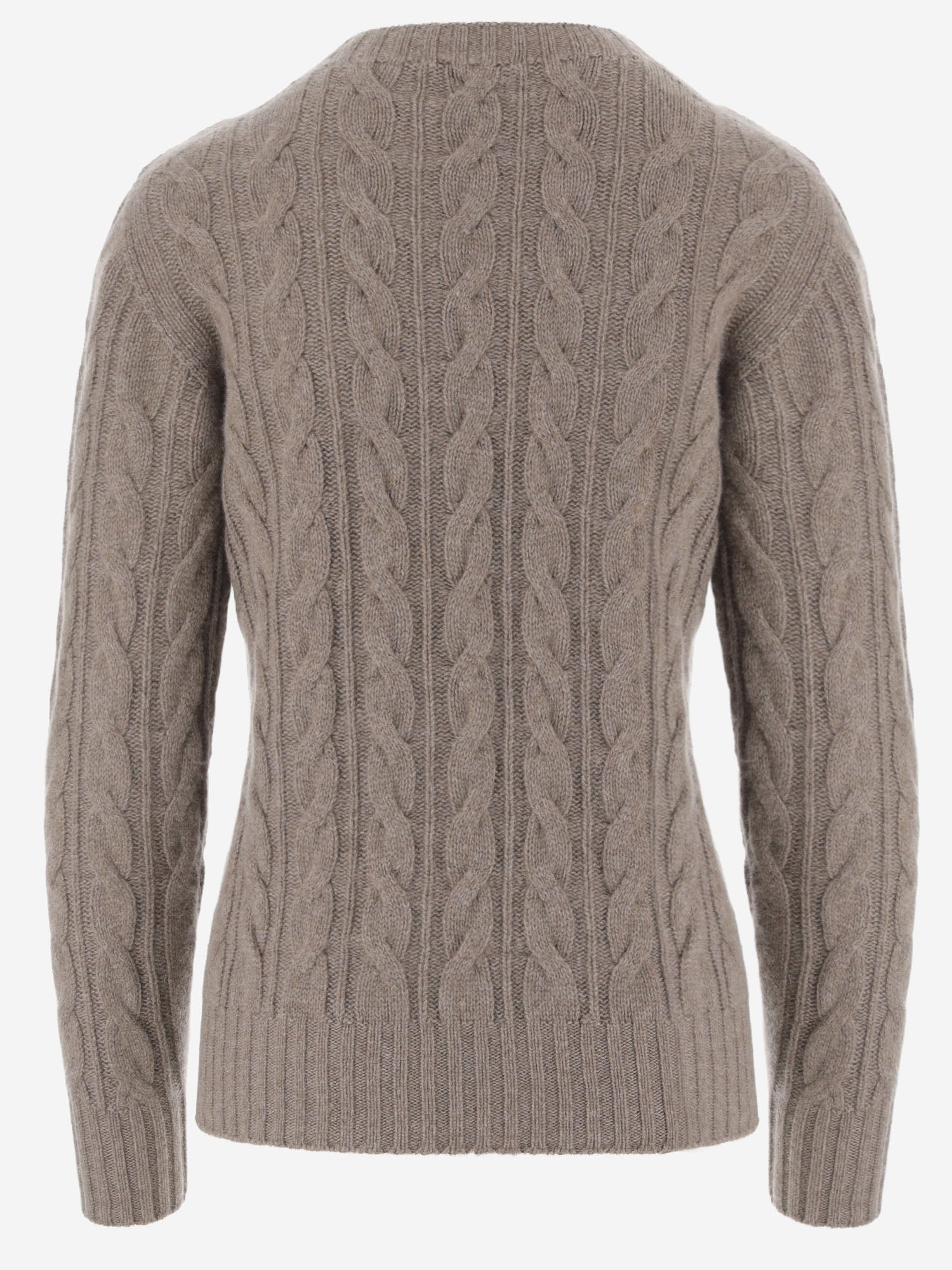 MAGLIONE IN CASHMERE CON LAVORAZIONE A TRECCE D322WS VAPOR OLIVER LATTUGHI 