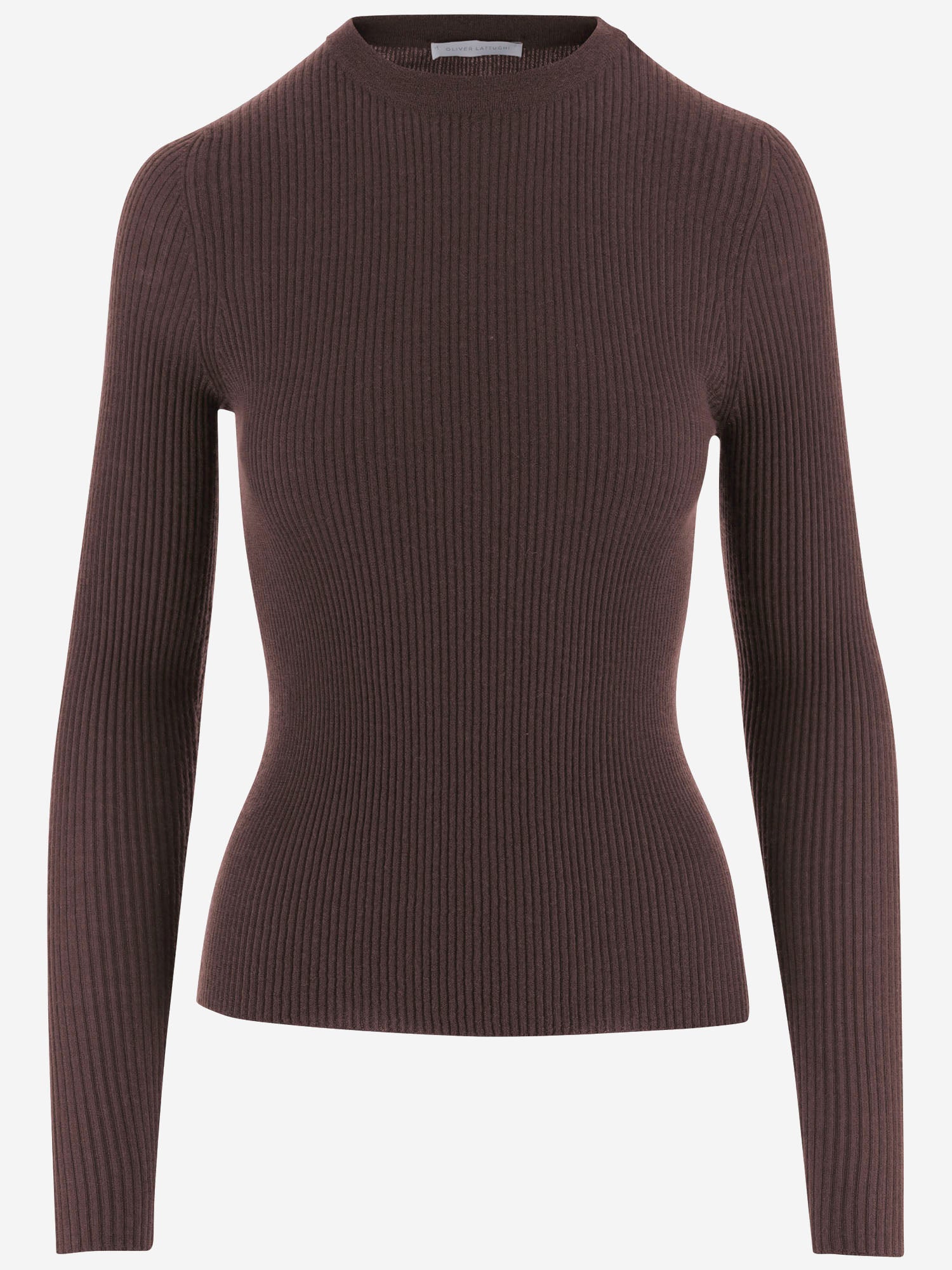 MAGLIA IN CASHMERE D340WS CHOCOLATE OLIVER LATTUGHI 