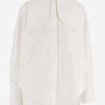 BLUSA IN COTONE CON COLLETTO ANNODATO BL0630017 001W PATOU 