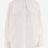 BLUSA IN COTONE CON COLLETTO ANNODATO BL0630017 001W PATOU 