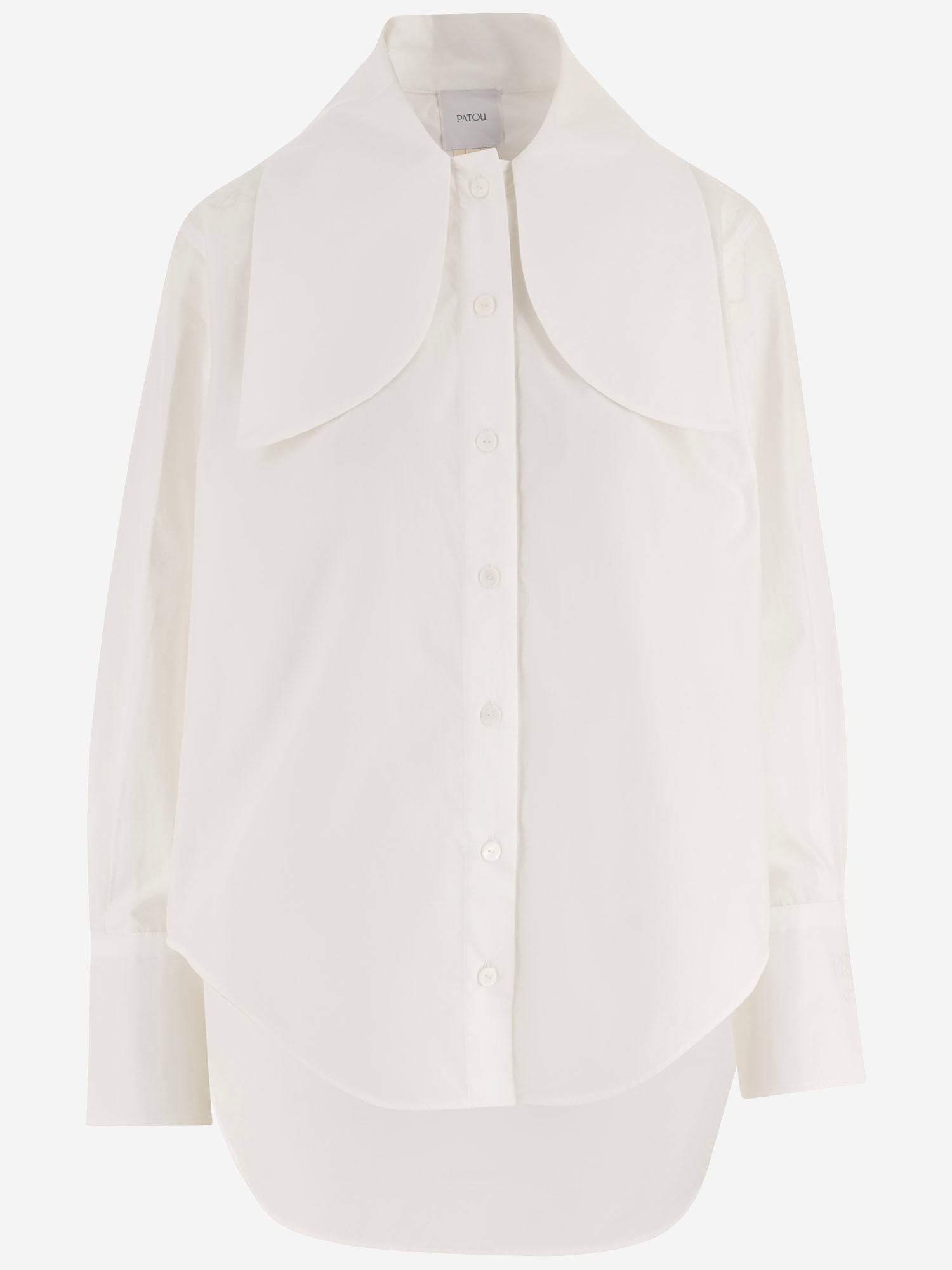 BLUSA IN COTONE CON COLLETTO ANNODATO BL0630017 001W PATOU 