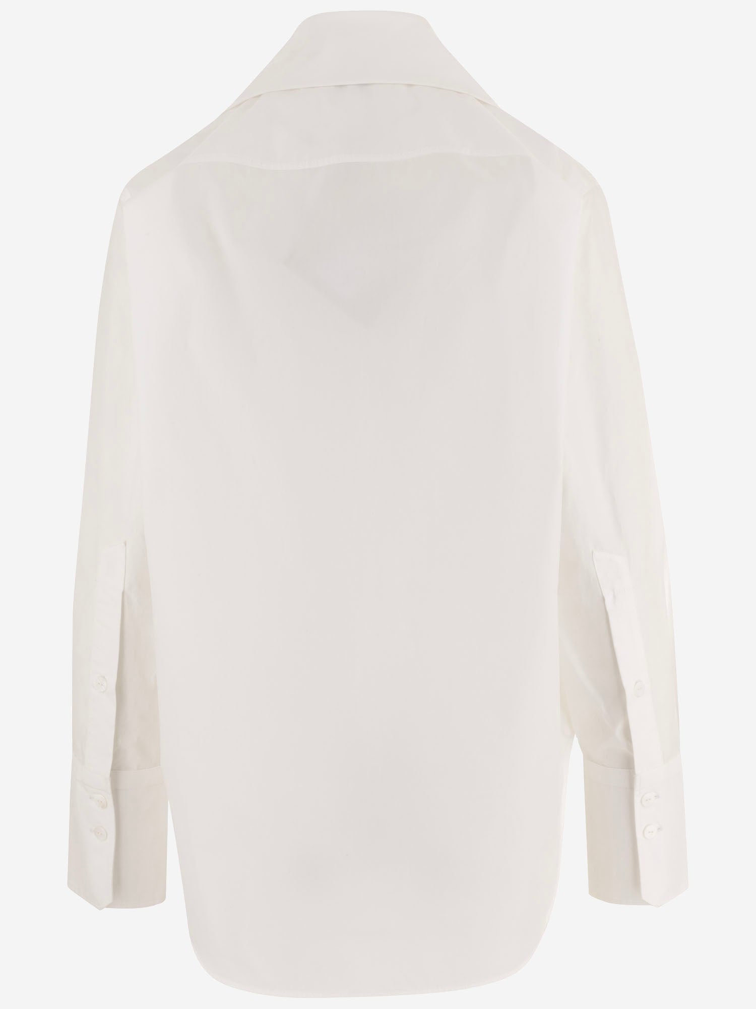 BLUSA IN COTONE CON COLLETTO ANNODATO BL0630017 001W PATOU 