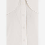 BLUSA IN COTONE CON COLLETTO ANNODATO BL0630017 001W PATOU 