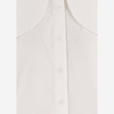 BLUSA IN COTONE CON COLLETTO ANNODATO BL0630017 001W PATOU 