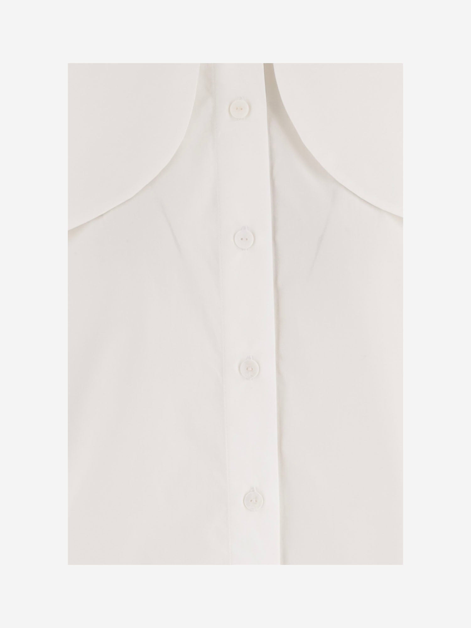 BLUSA IN COTONE CON COLLETTO ANNODATO BL0630017 001W PATOU 