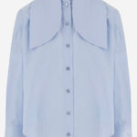 BLUSA IN COTONE CON COLLETTO ANNODATO BL0630017 646B PATOU 