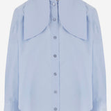 BLUSA IN COTONE CON COLLETTO ANNODATO BL0630017 646B PATOU 