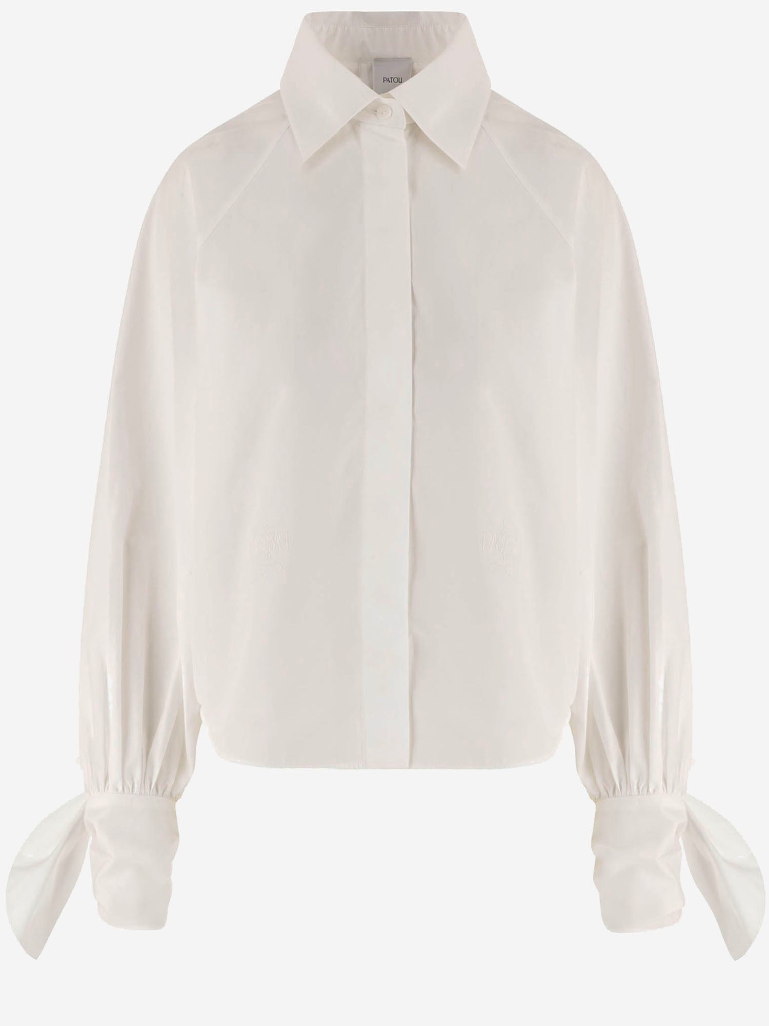 BLUSA IN COTONE CON MANICHE ANNODATE BL0640017 001W PATOU 