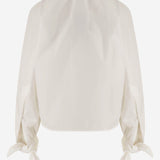 BLUSA IN COTONE CON MANICHE ANNODATE BL0640017 001W PATOU 