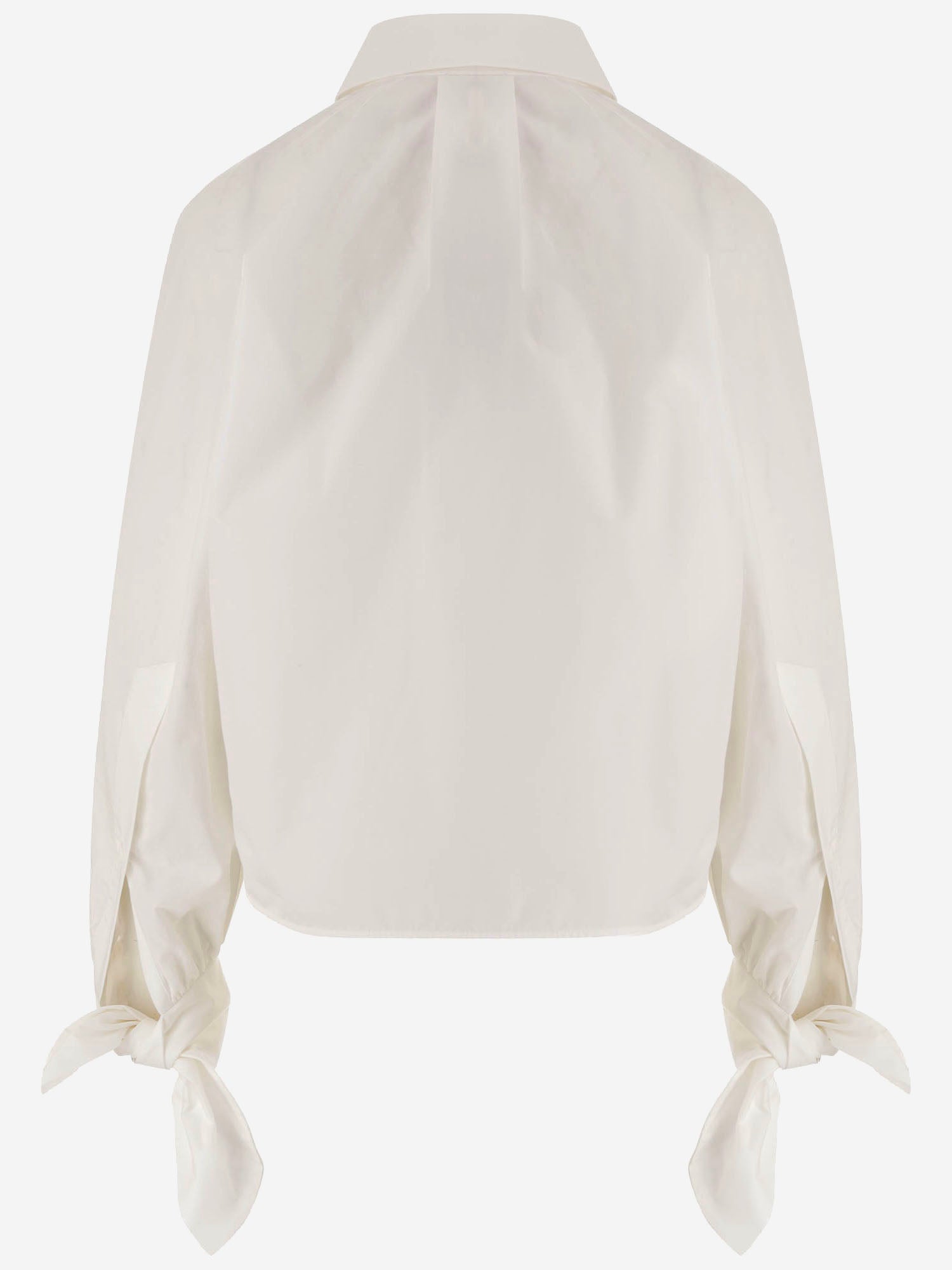 BLUSA IN COTONE CON MANICHE ANNODATE BL0640017 001W PATOU 