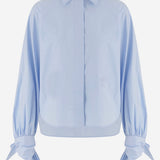 BLUSA IN COTONE CON MANICHE ANNODATE BL0640017 646B PATOU 