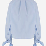 BLUSA IN COTONE CON MANICHE ANNODATE BL0640017 646B PATOU 
