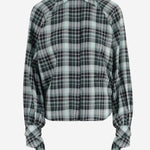BLUSA IN COTONE CON MOTIVO CHECK E MANICHE ANNODATE BL0640266 5093 PATOU 