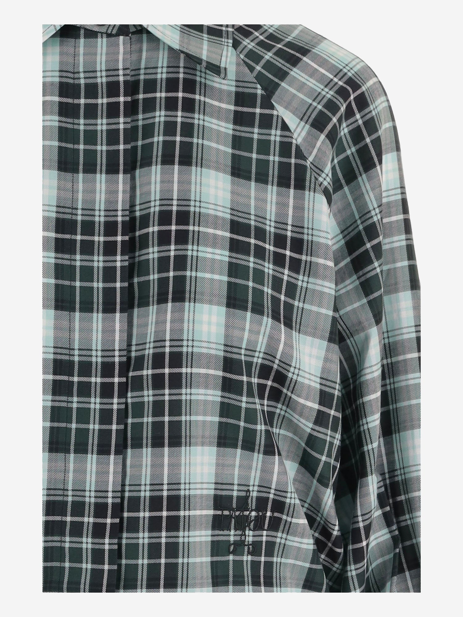 BLUSA IN COTONE CON MOTIVO CHECK E MANICHE ANNODATE BL0640266 5093 PATOU 