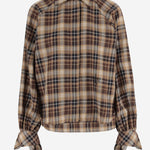 BLUSA IN COTONE CON MOTIVO CHECK E MANICHE ANNODATE BL0640266 5108 PATOU 