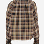 BLUSA IN COTONE CON MOTIVO CHECK E MANICHE ANNODATE BL0640266 5108 PATOU 