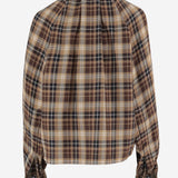 BLUSA IN COTONE CON MOTIVO CHECK E MANICHE ANNODATE BL0640266 5108 PATOU 