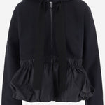 FELPA IN COTONE CON VOLANT E ZIP JE2789995 999B PATOU 