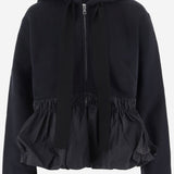 FELPA IN COTONE CON VOLANT E ZIP JE2789995 999B PATOU 