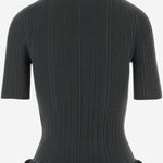 MAGLIA IN MISTO LANA STRETCH CON VOLANT KN3508095 758G PATOU 