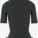 MAGLIA IN MISTO LANA STRETCH CON VOLANT KN3508095 758G PATOU 