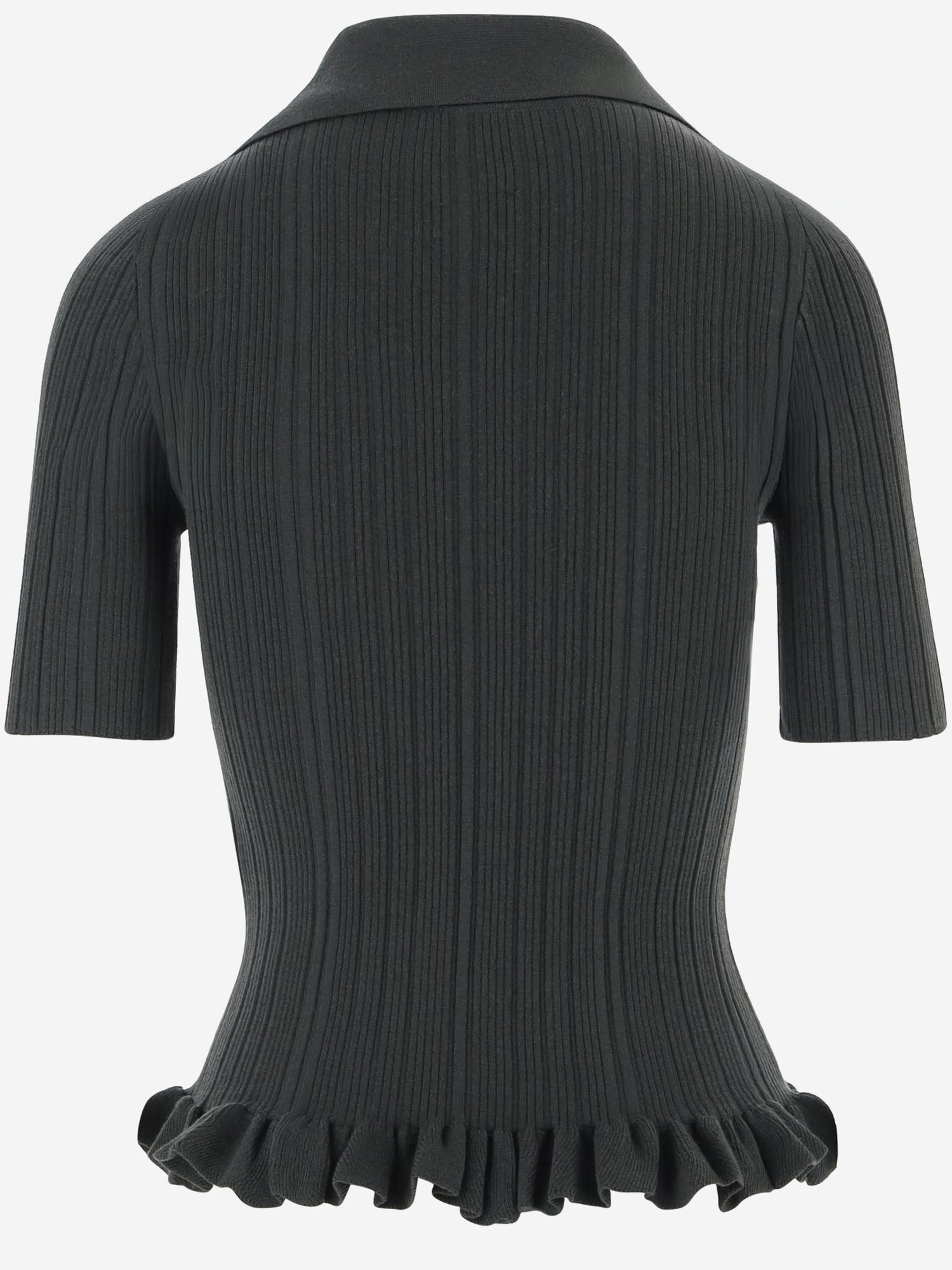 MAGLIA IN MISTO LANA STRETCH CON VOLANT KN3508095 758G PATOU 