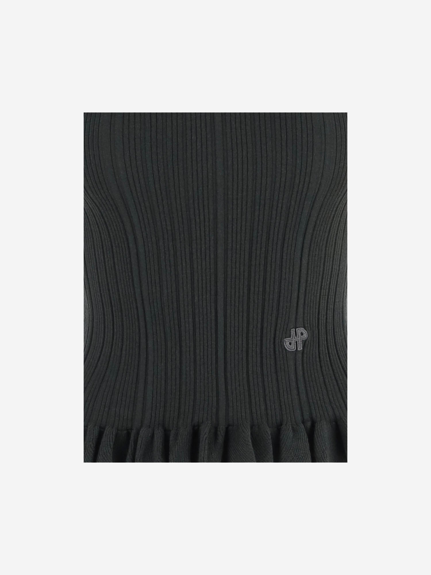 MAGLIA IN MISTO LANA STRETCH CON VOLANT KN3508095 758G PATOU 