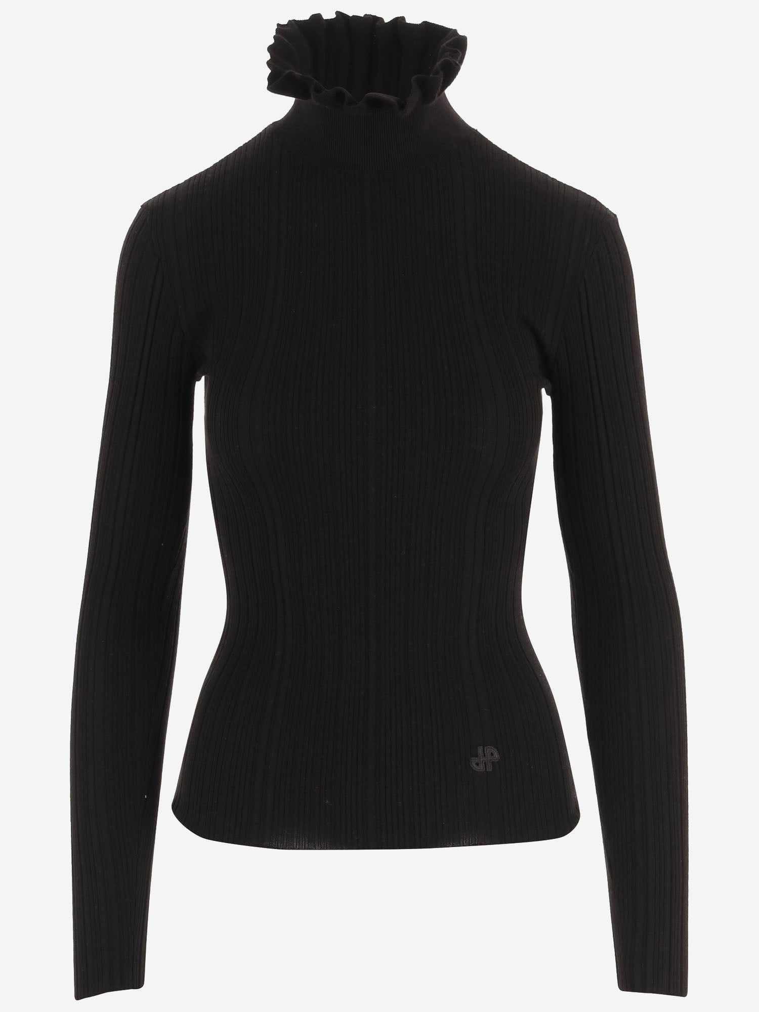 MAGLIA CON VOLANT IN LANA MERINO KN3518095 999B PATOU 
