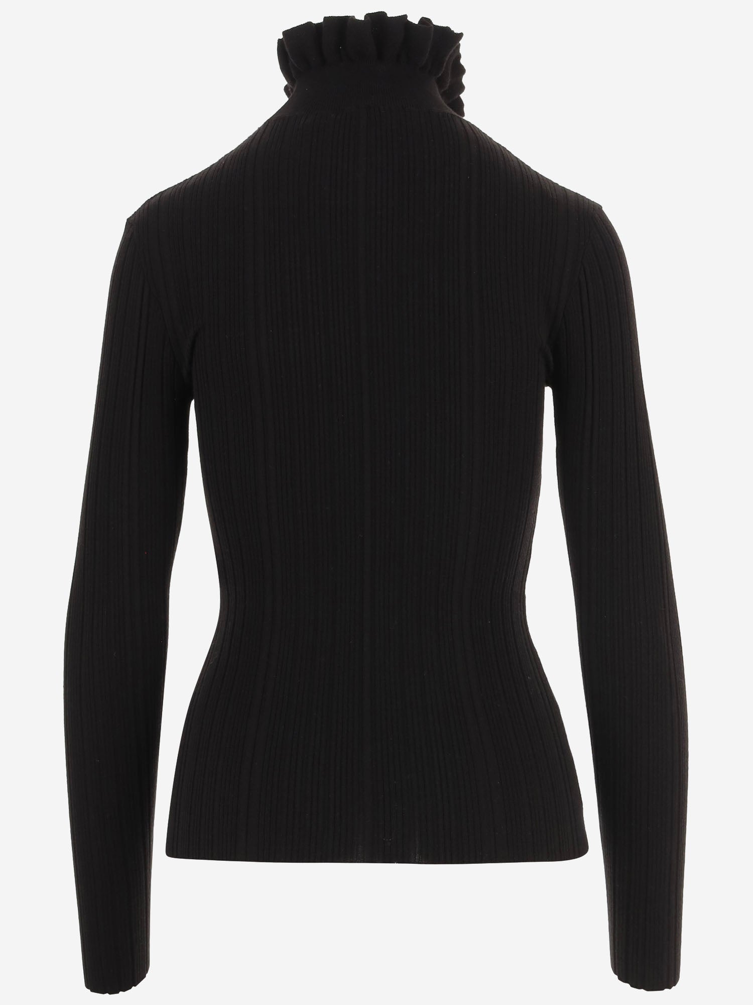 MAGLIA CON VOLANT IN LANA MERINO KN3518095 999B PATOU 