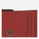 PORTA CARTE LOVE BIRDS IN PELLE 100251 A0F1R59Q PINKO 