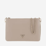 BORSA A SPALLA IN PELLE CON LOGO 100455 A0F1C50Q PINKO 