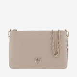 BORSA A SPALLA IN PELLE CON LOGO 100455 A0F1C50Q PINKO 