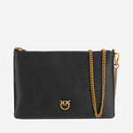BORSA A SPALLA IN PELLE CON LOGO 100455 A0F1Z99Q PINKO 