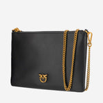 BORSA A SPALLA IN PELLE CON LOGO 100455 A0F1Z99Q PINKO 