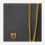 BORSA A SPALLA IN PELLE CON LOGO 100455 A0F1Z99Q PINKO 