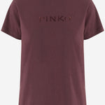 T-SHIRT IN JERSEY DI COTONE CON LOGO 101752 A3HNRR7 PINKO 